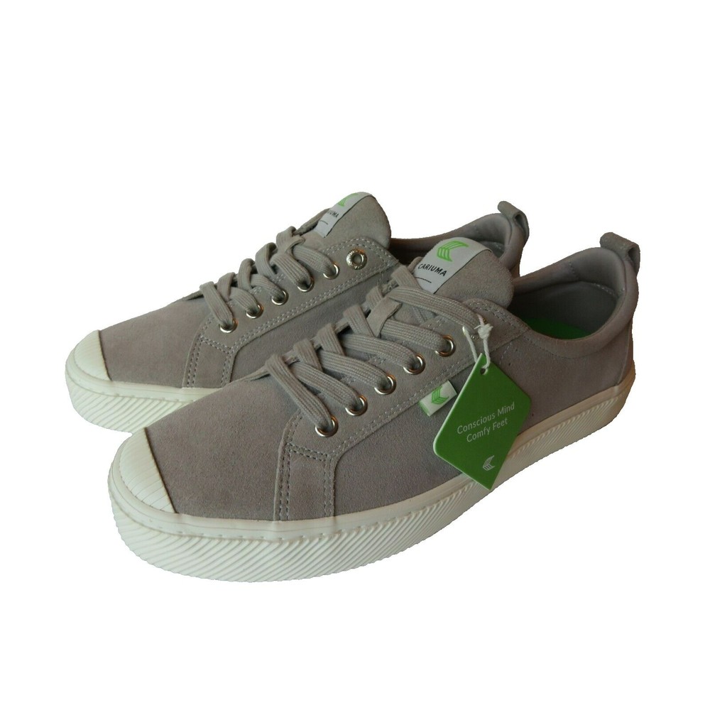 Cariuma Shoes Unisex Men 10.5-Women 12 Low Sneakers Suede Tan/Greyish NWT